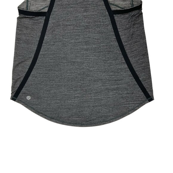 Lululemon On Track Singlet Tank Top 4 Heathered Black Logo Athletic Yoga W1AB6S - Picture 9 of 11